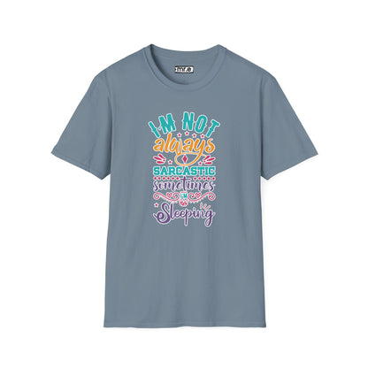 Funny Sarcastic Shirt - Sleepy Tee, Witty Graphic T-Shirt, Gift for Sarcastic People, Black Aesthetic Clothing