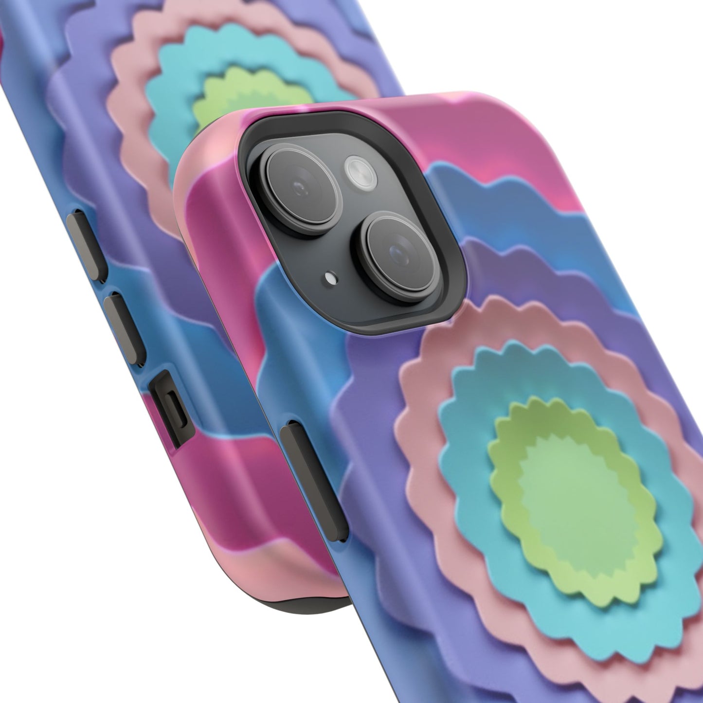 Layered Bloom iPhone Case - Pastel Flower Design, Cute Aesthetic Gift Idea