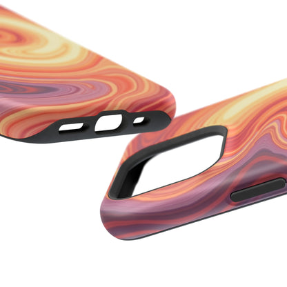 Sunset Phone Case - Orange Aesthetic iPhone Case, Warm Gift Idea, Trendy Swirl Design