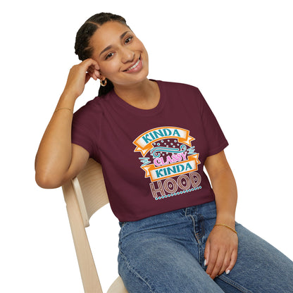 "Kinda Classy, Kinda Hood" Funny Dual-Vibe T-Shirt – Effortlessly Cool Graphic Tee for the Ironic Minimalist & Streetwise Sassy Soul