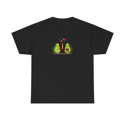 Cute Avocado Couple T-Shirt – “Avocuddles Date Night” – Funny Romantic Tee for Foodie Lovers & Veggie Fans