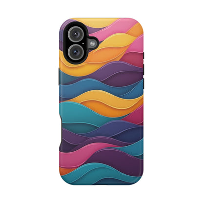 Colorful Wave Phone Case - Aesthetic iPhone Case, Bright Gift Idea, Trendy Summer Accessory