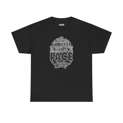 "I Promise I’m Nicer Than My Face Looks" Funny & Flirty Graphic Tee – Sarcastic Confidence Shirt for Introverts, Overthinkers & Chill Vibes