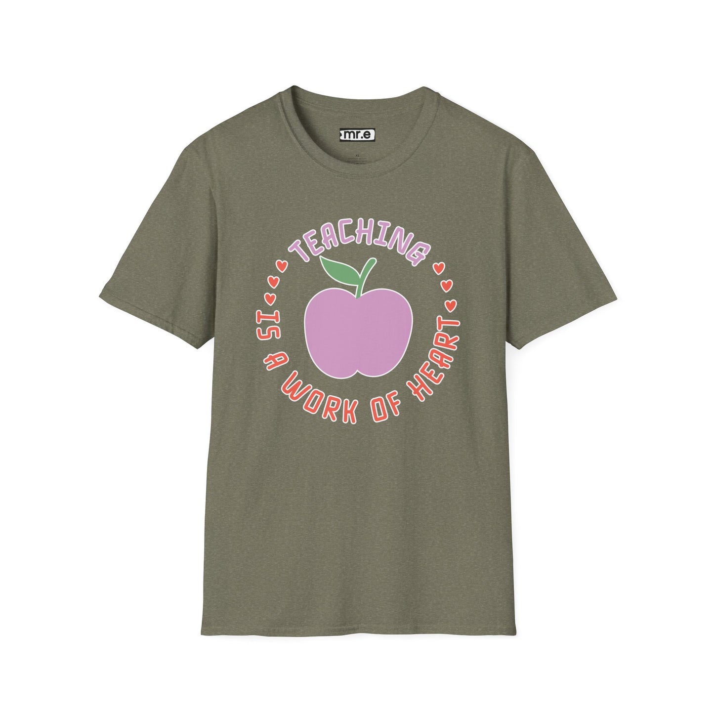 Teaching Is a Work of Heart T-Shirt Inspirational Teacher Gift Cute Teacher Appreciation Tee Comfortable Casual Wear