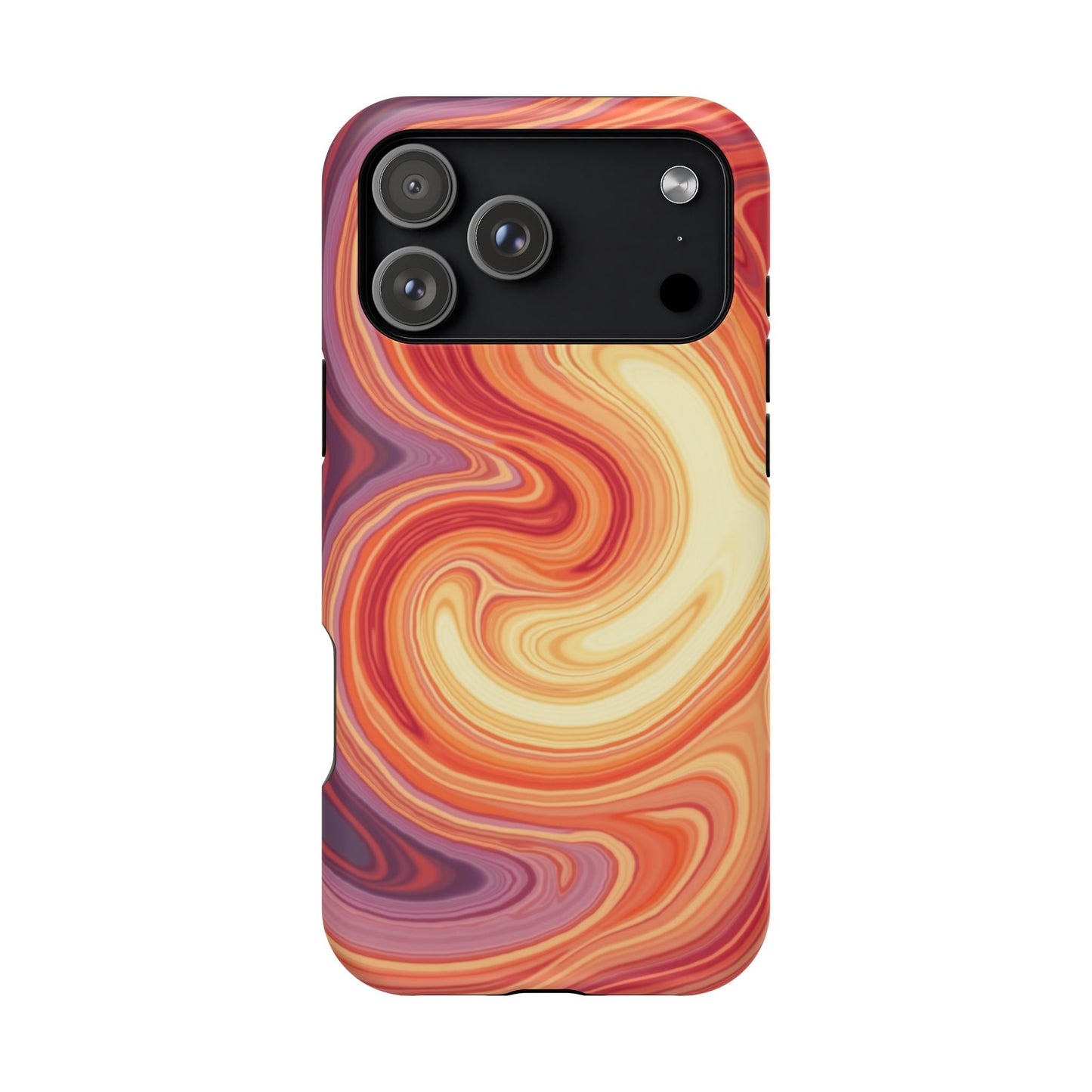 Sunset Phone Case - Orange Aesthetic iPhone Case, Warm Gift Idea, Trendy Swirl Design