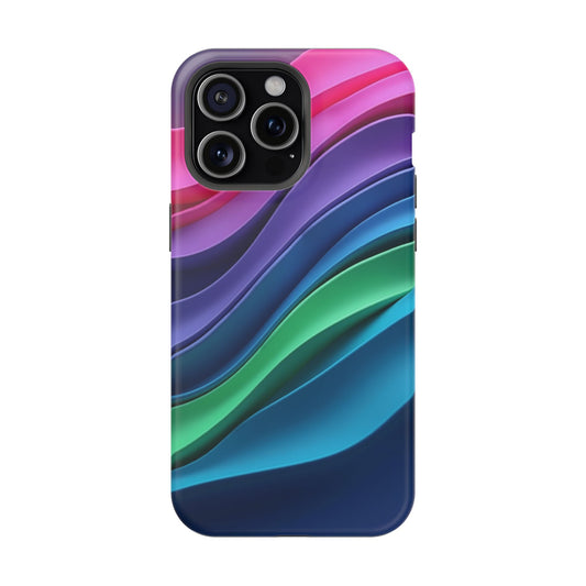 Rainbow Wave Phone Case - Colorful Abstract Design | Aesthetic iPhone Case | Trendy Gifts for Her | Vivid Gradient Art