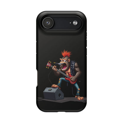 Punk Rock Gorilla iPhone Case - Funny Music Gift, Edgy Aesthetic, Animal Lover Gift