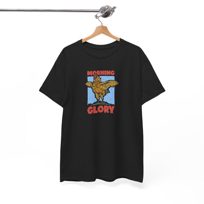 Funny Chicken T-Shirt – “Morning Glory” Retro Graphic Tee for Farm Life Fans & Early Risers
