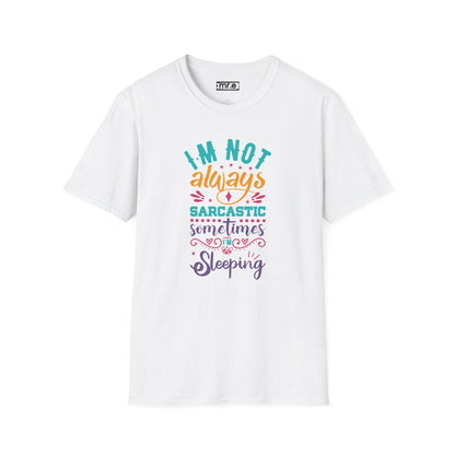 Funny Sarcastic Shirt - Sleepy Tee, Witty Graphic T-Shirt, Gift for Sarcastic People, Black Aesthetic Clothing
