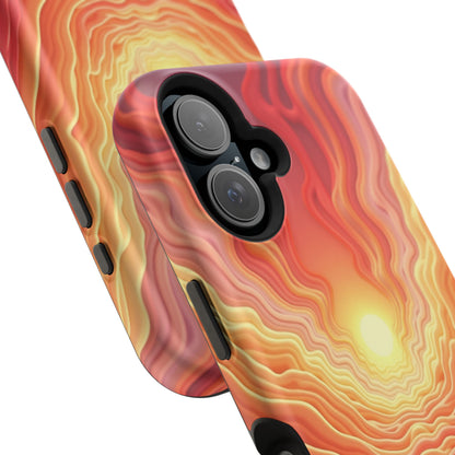 Golden Glow iPhone Case - Sunset Landscape Design, Aesthetic Gift Idea