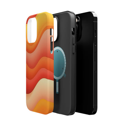 Sunset Waves Phone Case - Aesthetic Orange & Yellow Gift | Retro Summer Vibes Cases