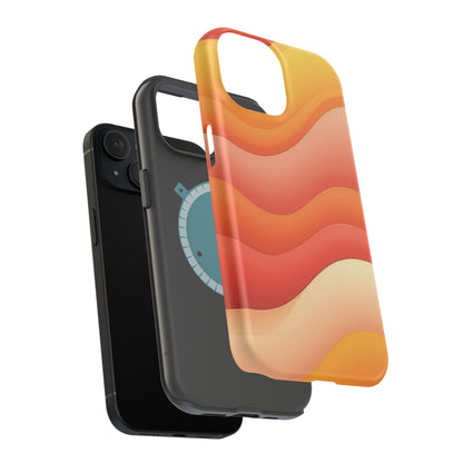 Sunset Waves Phone Case - Aesthetic Orange & Yellow Gift | Retro Summer Vibes Cases