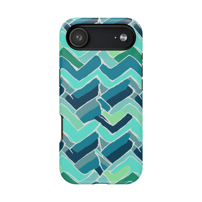 Watercolor Chevron Phone Case – Aesthetic Soft Pastel Phone Cover for iPhone | Unique Artistic Design with Floral Accents