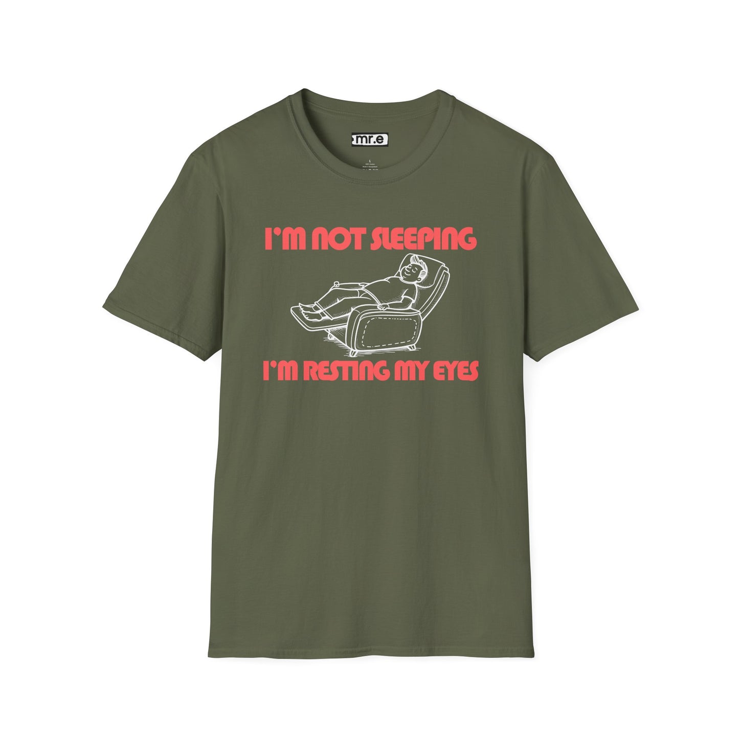 Funny Dad T-Shirt – “I’m Not Sleeping, I’m Resting My Eyes” – Gift for Napping Dads, Husbands & Recliner Kings