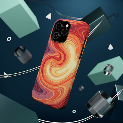 Sunset Phone Case - Orange Aesthetic iPhone Case, Warm Gift Idea, Trendy Swirl Design