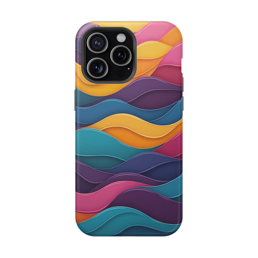 Colorful Wave Phone Case - Aesthetic iPhone Case, Bright Gift Idea, Trendy Summer Accessory