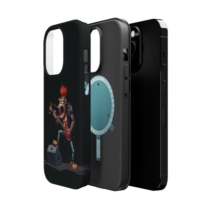 Punk Rock Gorilla iPhone Case - Funny Music Gift, Edgy Aesthetic, Animal Lover Gift