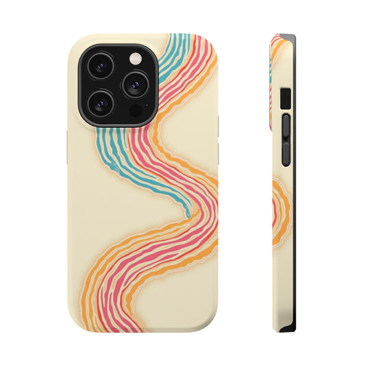 Abstract Flow Phone Case - Pastel Streamline Design