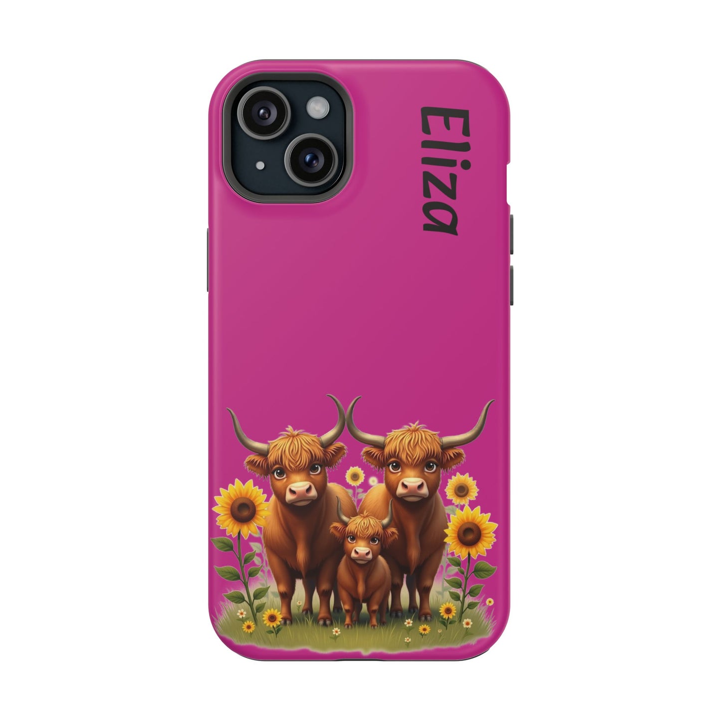 Highland Cow Phone Case - Personalized Custom Name | Cute Farm Animal Gift | iPhone Cases for Women & Girls