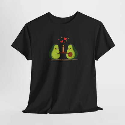 Cute Avocado Couple T-Shirt – “Avocuddles Date Night” – Funny Romantic Tee for Foodie Lovers & Veggie Fans