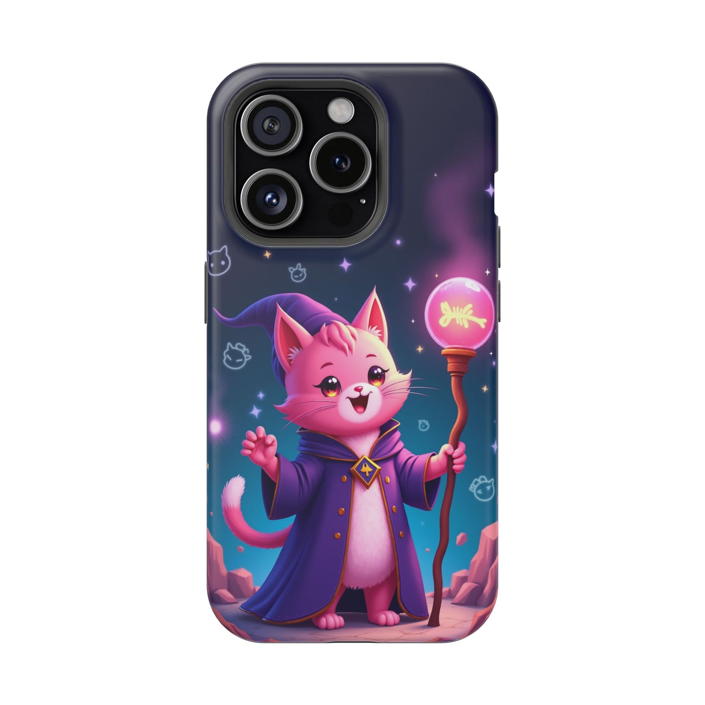 Magical Cat Sorcerer iPhone Case - Cute Fantasy Gift for Cat Lovers