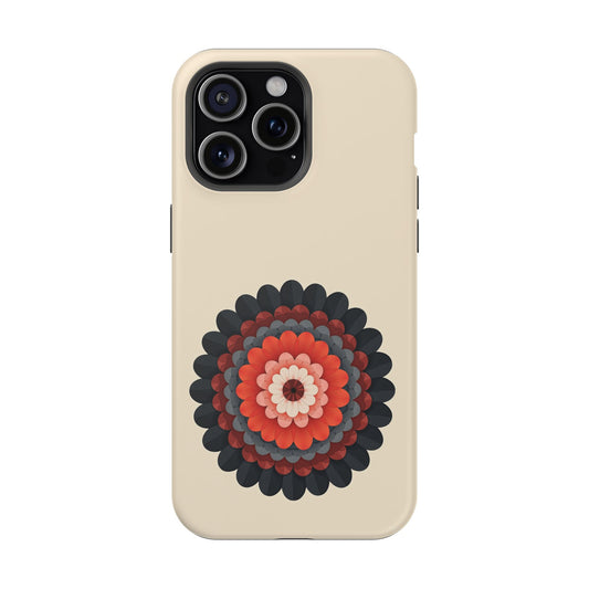 Red & Black Mandala iPhone Case - Bohemian Flower Design, Aesthetic Gift Idea