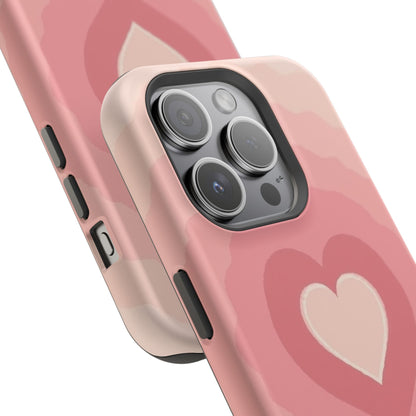 Pink Layered Heart iPhone Case - Cute Aesthetic Y2K Valentine's Gift