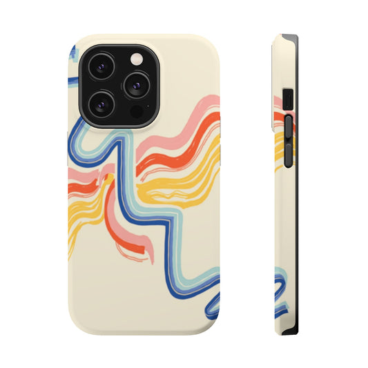 Retro Wave iPhone Case - Aesthetic Streamline Design, Trendy Gift Idea