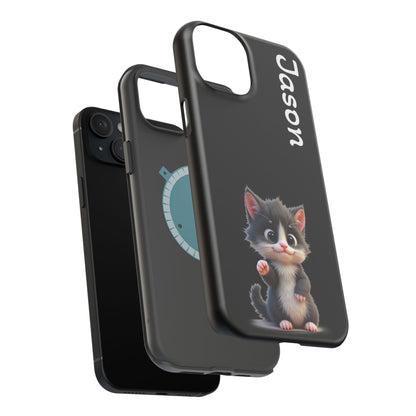 Personalized Kitten Phone Case - Custom Name Cat Lover Gift | Cute Black iPhone Cases for Women & Girls