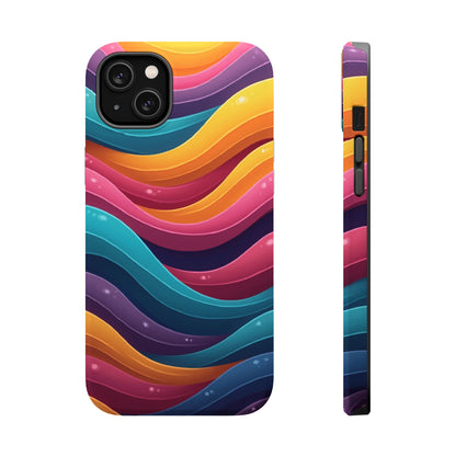 Colorful Wave Phone Case - Aesthetic iPhone Case, Bright Gift Idea, Trendy Summer Accessory