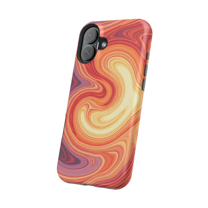 Sunset Phone Case - Orange Aesthetic iPhone Case, Warm Gift Idea, Trendy Swirl Design