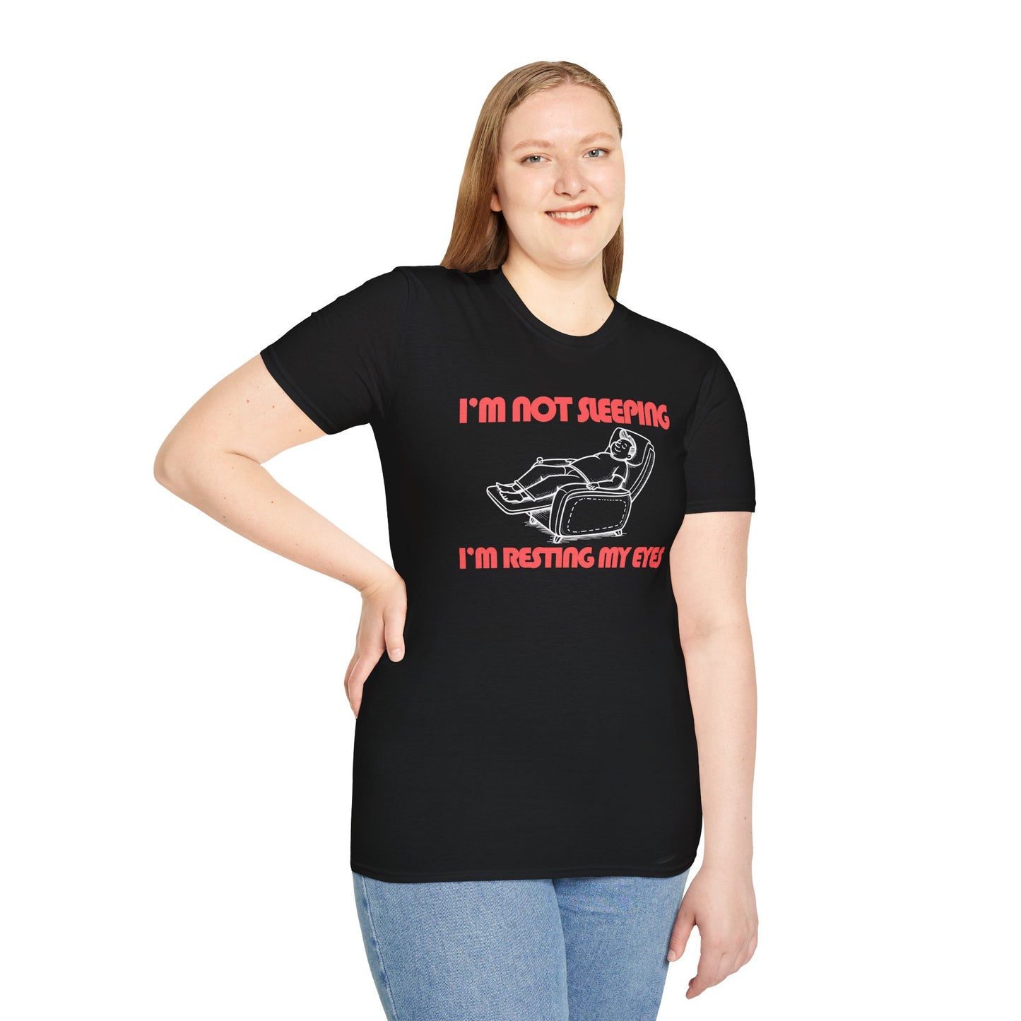 Funny Dad T-Shirt – “I’m Not Sleeping, I’m Resting My Eyes” – Gift for Napping Dads, Husbands & Recliner Kings