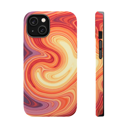 Sunset Phone Case - Orange Aesthetic iPhone Case, Warm Gift Idea, Trendy Swirl Design