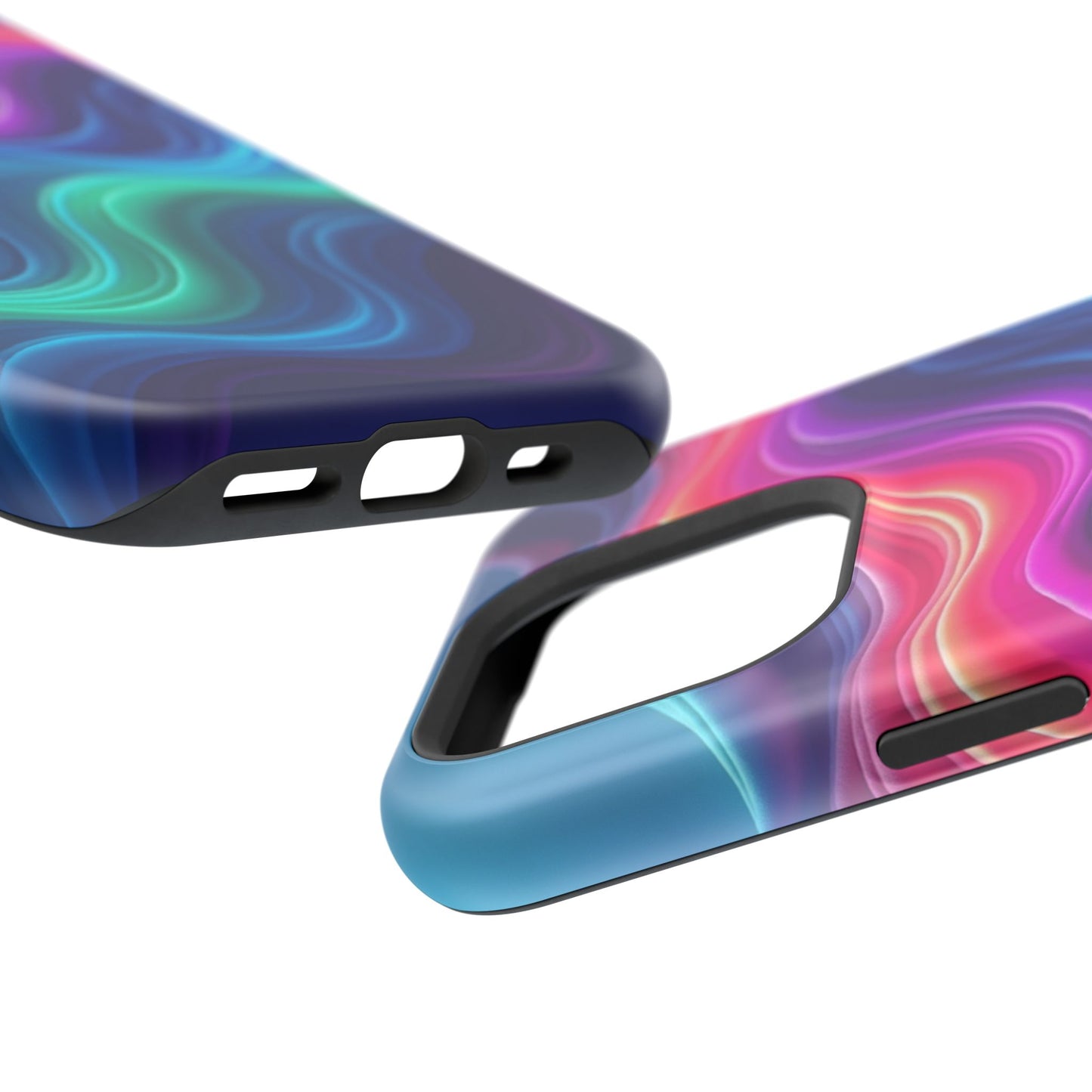 Neon Wave Phone Case - Aesthetic Glowing Design | iPhone 14-17 Cases | Trendy Gifts for Her, Rave Accessory