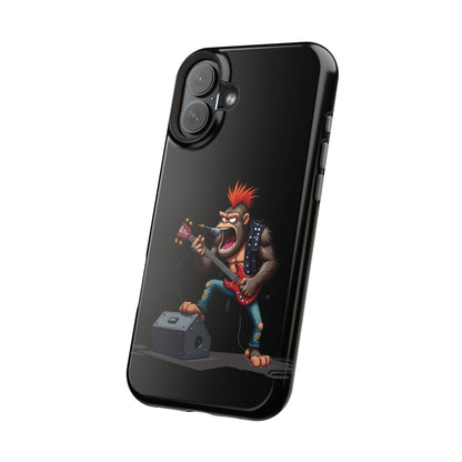 Punk Rock Gorilla iPhone Case - Funny Music Gift, Edgy Aesthetic, Animal Lover Gift