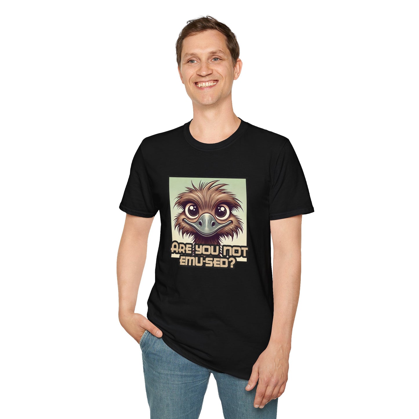 Funny Emu Graphic T-Shirt Are You Not Emu-sed? T-Shirt in Various Colors and Sizes