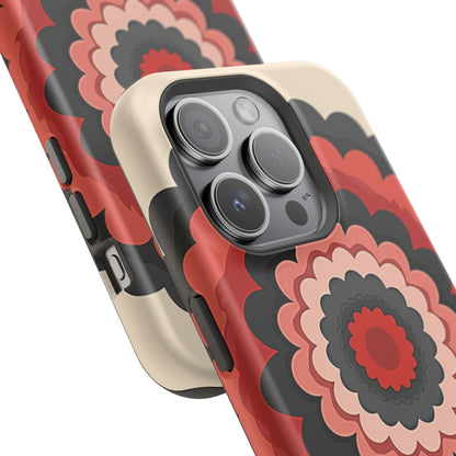 Layered Scallop Bloom iPhone Case - Retro Floral Design, Bold Aesthetic Gift Idea