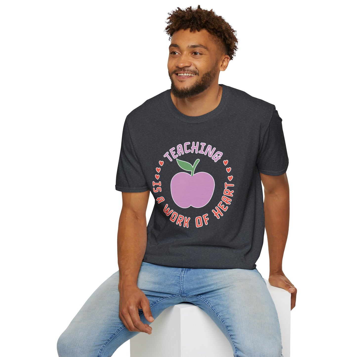 Teaching Is a Work of Heart T-Shirt Inspirational Teacher Gift Cute Teacher Appreciation Tee Comfortable Casual Wear