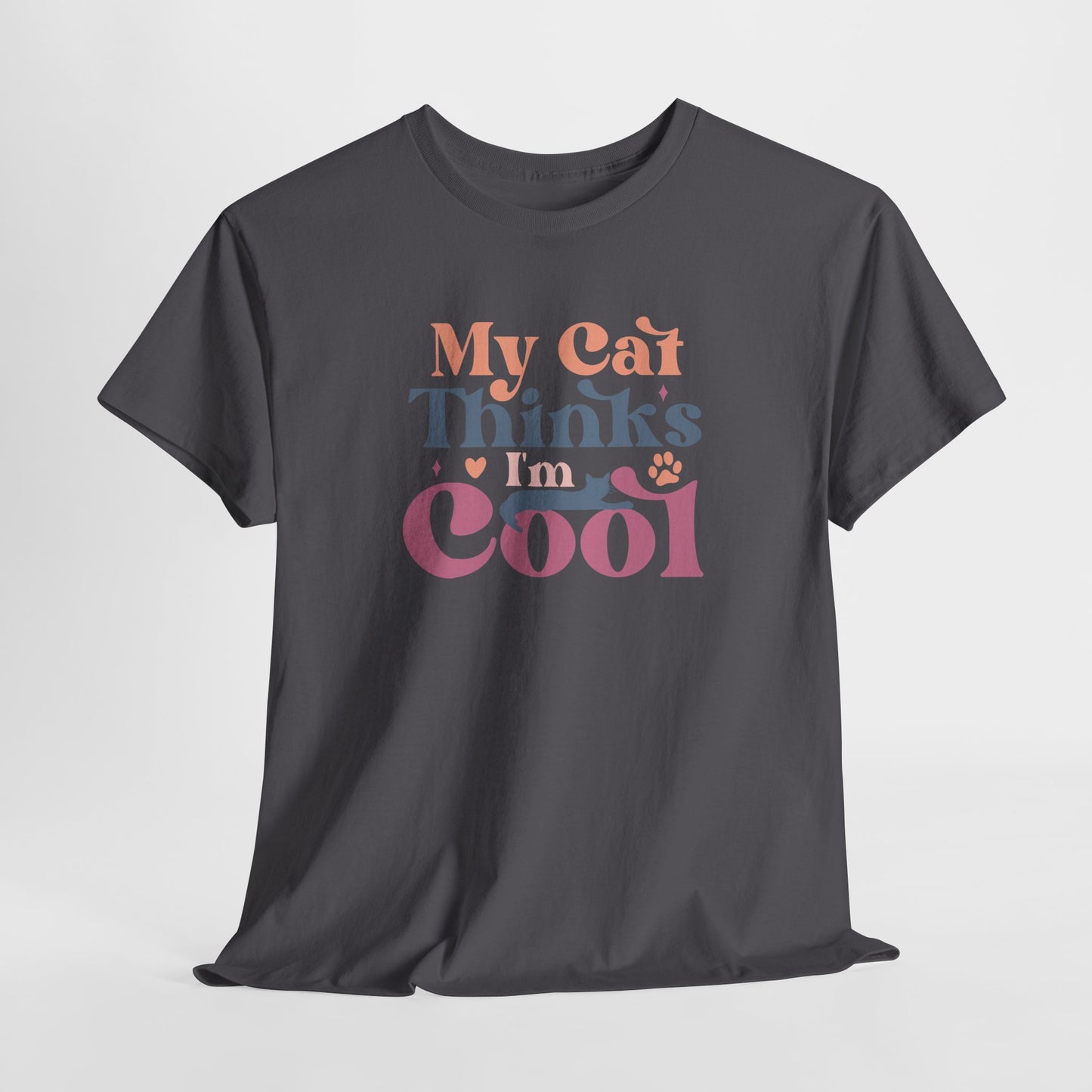 Funny Cat Lover T-Shirt – “My Cat Thinks I’m Cool” Graphic Tee – Gift for Proud Pet Owners