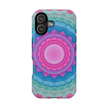 Rippled Radiance iPhone Case - Abstract Pink Floral Design, Aesthetic Gift Idea