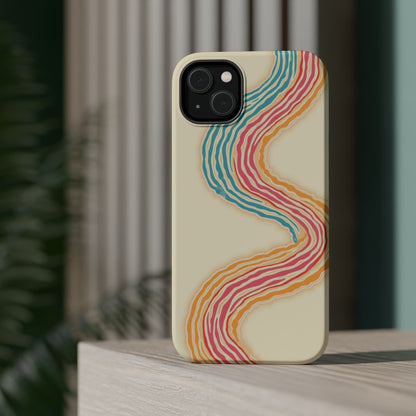 Abstract Flow Phone Case - Pastel Streamline Design