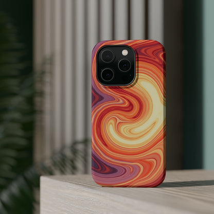 Sunset Phone Case - Orange Aesthetic iPhone Case, Warm Gift Idea, Trendy Swirl Design
