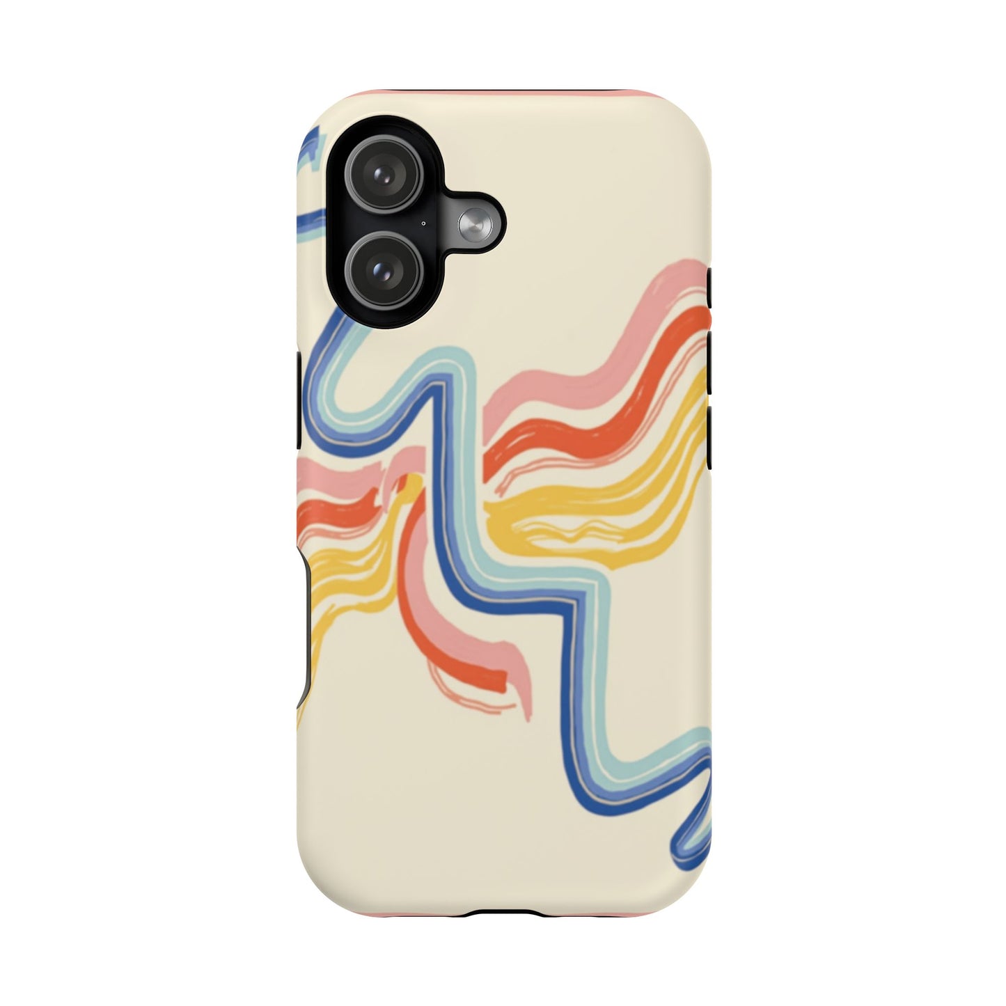 Retro Wave iPhone Case - Aesthetic Streamline Design, Trendy Gift Idea