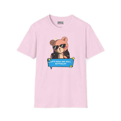 "Let’s Rock ‘n’ Roll, Buttholes!" Bold & Hilarious Graphic Tee – Sassy Body Positivity T-Shirt for the Unapologetically You