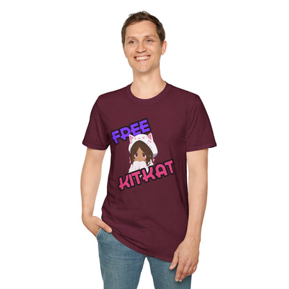 "Free KitKat" Anime Girl T-Shirt – Cute Kawaii Cat Hoodie Design