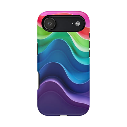 Rainbow Wave Phone Case - Aesthetic Ocean Design | iPhone 14-17 Cases | Nature Gifts for Her, Colorful Trendy Accessory