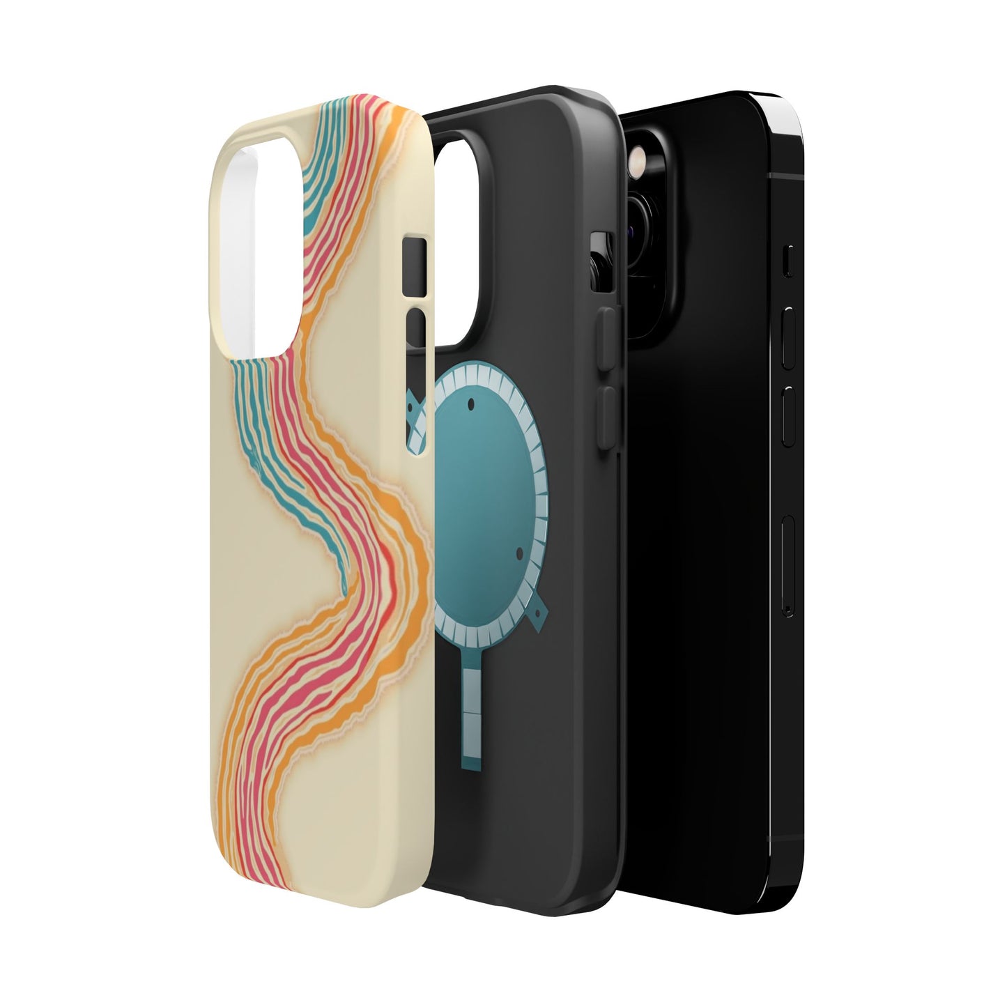 Abstract Flow Phone Case - Pastel Streamline Design