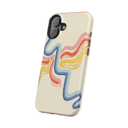 Retro Wave iPhone Case - Aesthetic Streamline Design, Trendy Gift Idea