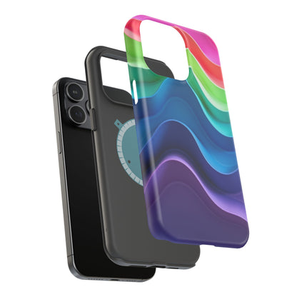 Rainbow Wave Phone Case - Aesthetic Ocean Design | iPhone 14-17 Cases | Nature Gifts for Her, Colorful Trendy Accessory