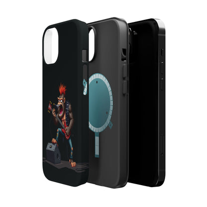 Punk Rock Gorilla iPhone Case - Funny Music Gift, Edgy Aesthetic, Animal Lover Gift